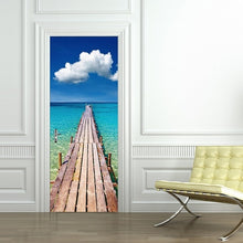 Load image into Gallery viewer, 77x200cm 3D Beautiful Landscape Door Sticker For Living Room Bedroom DIY PVC Self Adhesive Wallpaper Waterproof Mural Decal
